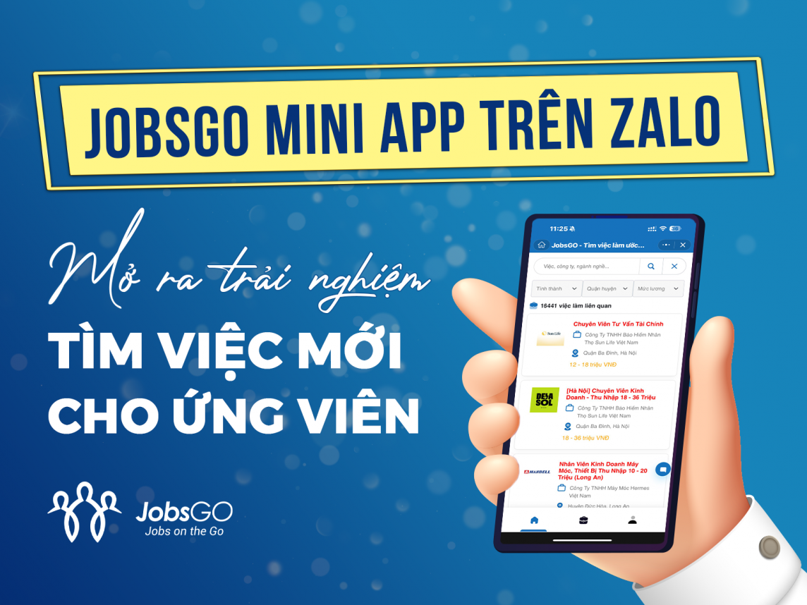 JobsGO Mini App trên Zalo: Mở ra trải nghiệm tìm việc mới cho ứng viên